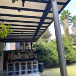 Techo de Malla Sombra con estructura de acero